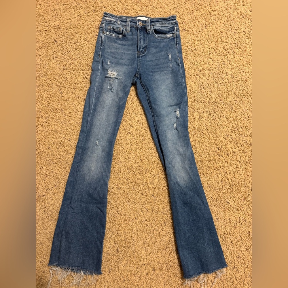Vervet Women’s High-Rise Distressed Blue Bootcut Jeans
